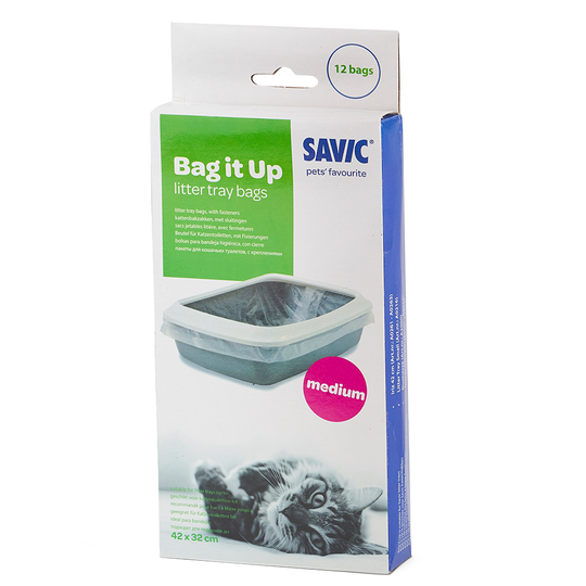 Savic Iriz -hiekkalaatikko suojareunuksella - 42 cm - oheen: Bag it Up litter tray bags Medium 12 kpl (ei sis. hiekkalaatikkoa)
