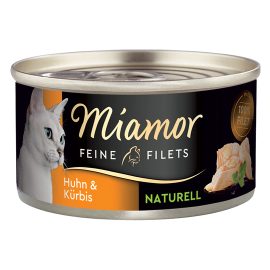 Miamor Fine Filets Naturelle -säästöpakkaus 24 x 80 g - kana & kurpitsa