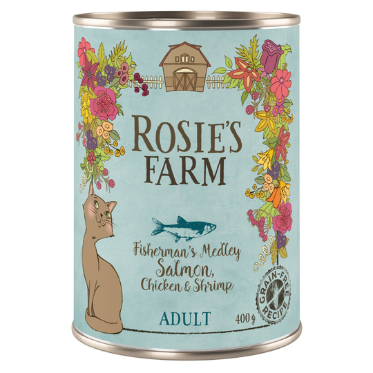 Rosie's Farm Adult 6 x 400 g - lohi & kana & katkarapu