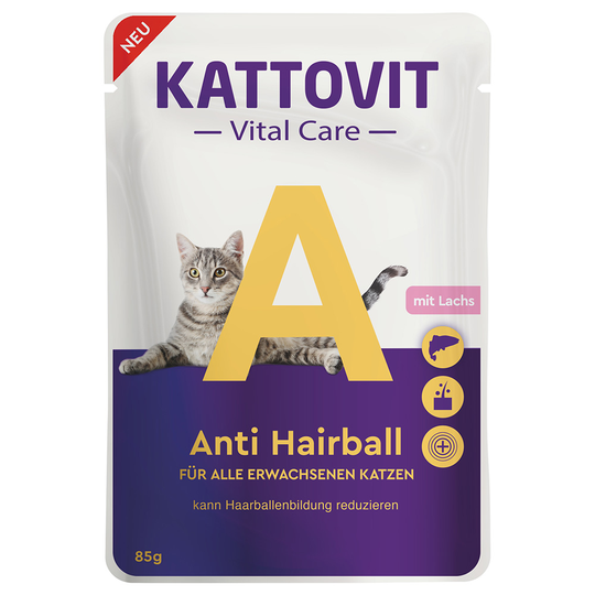 Kattovit Vital Care Anti Hairball lohi - 6 x 85 g