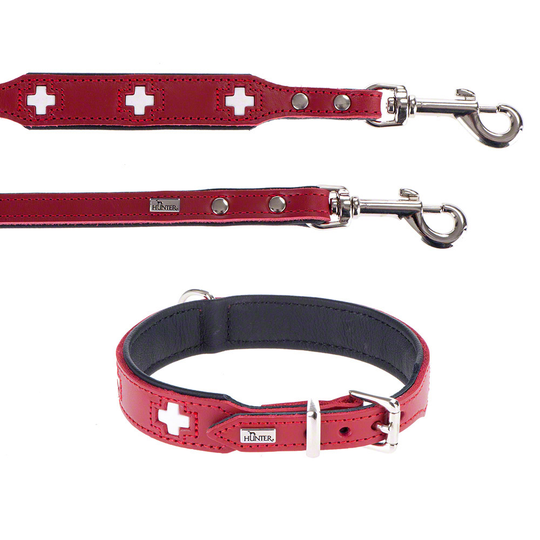 HUNTER Swiss: talutushihna & kaulapanta - kaulapannan koko 60 + talutushihna 200 cm x 18 mm