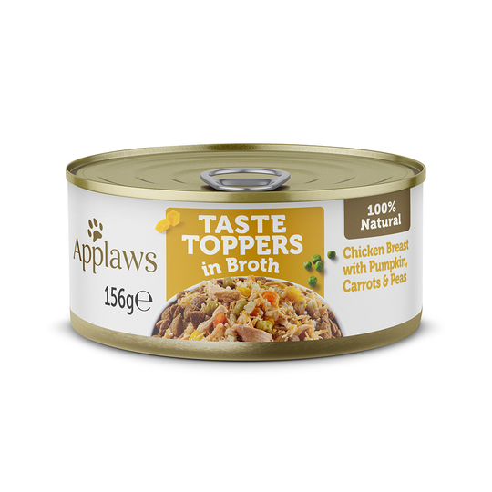 Applaws Taste Toppers liemessä 6 x 156 g -kana ja kasvikset