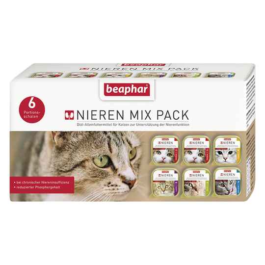 Beaphar Kidney Diet -kokeilupakkaus, monta makua - 6 x 100 g