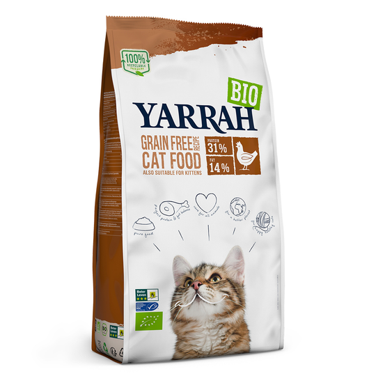 Yarrah Bio -kissanruoka erikoishintaan! - kana & kala (viljaton) 800 g