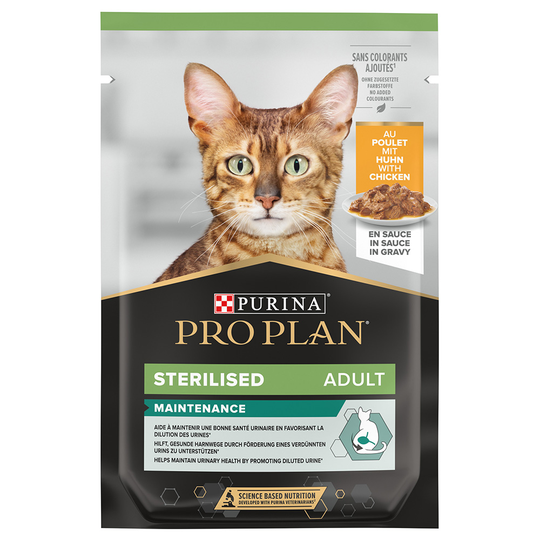 2x zooPisteitä: Purina Pro Plan -kissanruoka - Sterilised, kana - 6 x 85 g