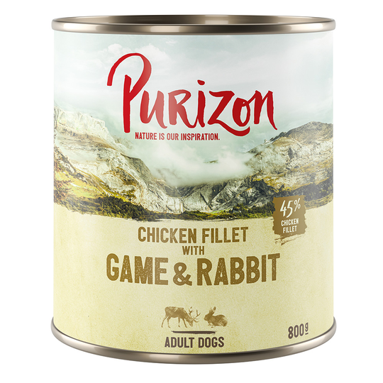 Purizon Adult 6 x 800 g - peura & kani kurpitsalla & puolukoilla