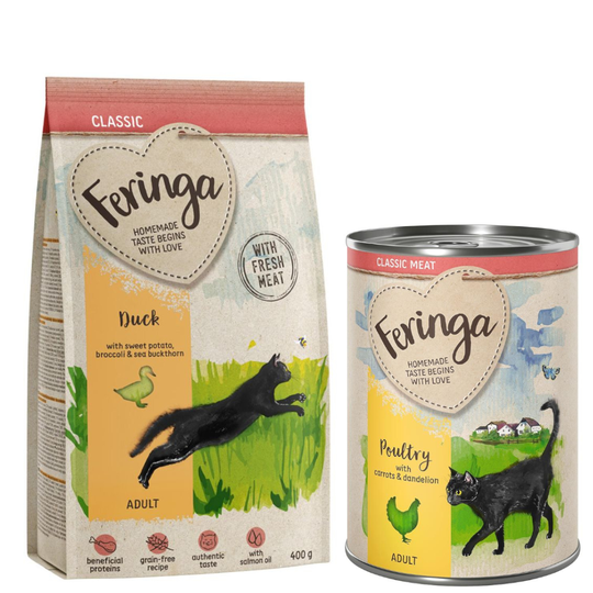 Feringa-kuivaruoka 400 g + 1 x 400 Classic Meat siipikarja kaupan päälle! - Adult ankka