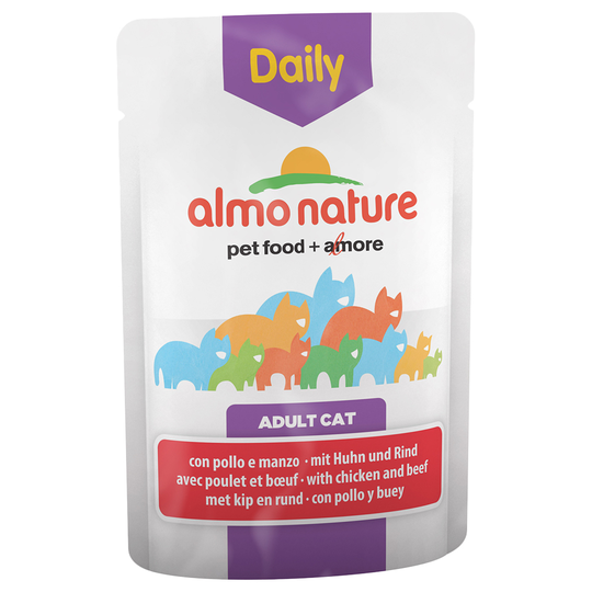 Almo Nature Daily Menu Pouch -säästöpakkaus 24 x 70 g - kanasekoitus