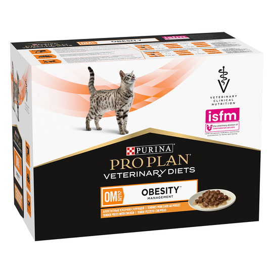 Purina Pro Plan Veterinary Diets Feline OM ST/OX - Obesity Management, kana - 10 x 85 g