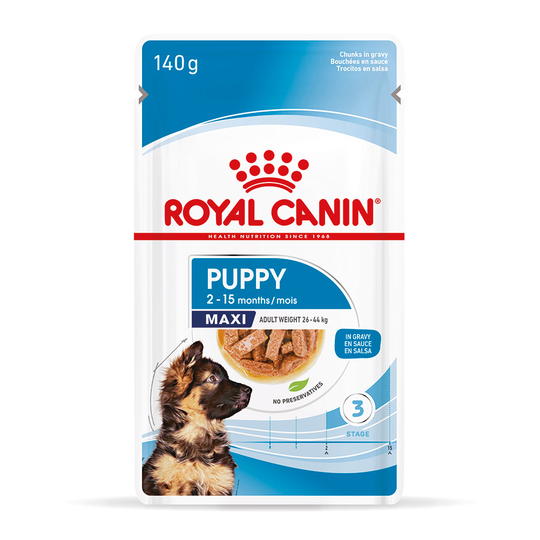10 x 140 g / 12 x 85 g Royal Canin Size in Gravy erikoishintaan! - Maxi Puppy (10 x 140 g)