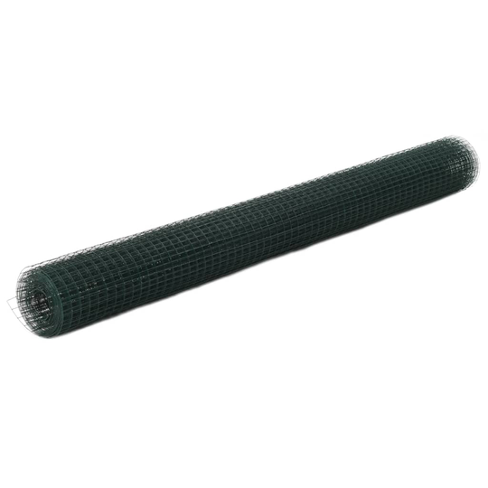 vidaXL Kanaverkko teräs PVC pinnoitteella 10x1,5 m vihreä