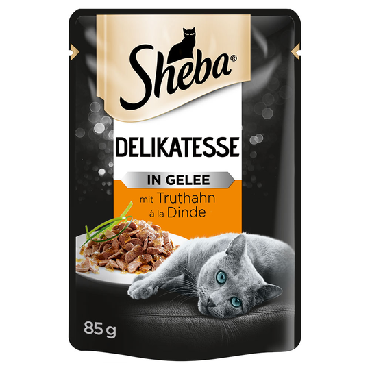 Sheba Pouches 12 x 85 g - Delicacies in Jelly, kalkkuna