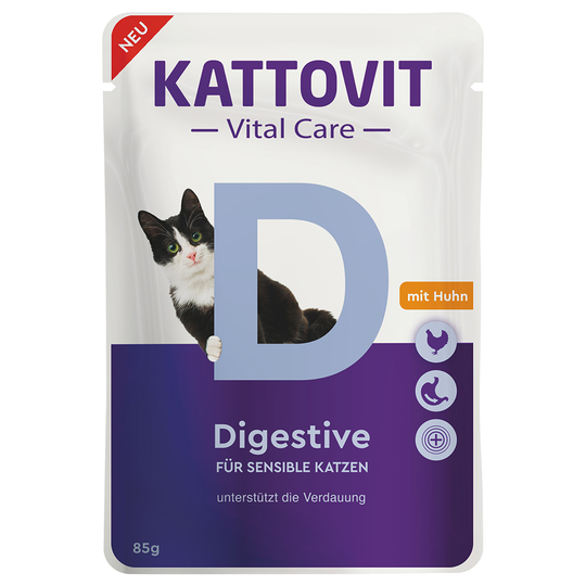 Kattovit Vital Care Digestive Pouches kana - 12 x 85 g