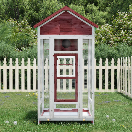 vidaXL Lintuhäkki mokka 91,5x53x170 cm täysi mänty
