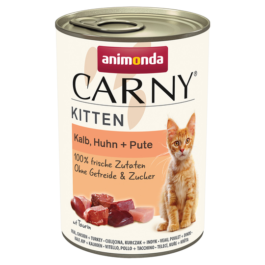 Animonda Carny Kitten 12 x 400 g - vasikka, kana & kalkkuna