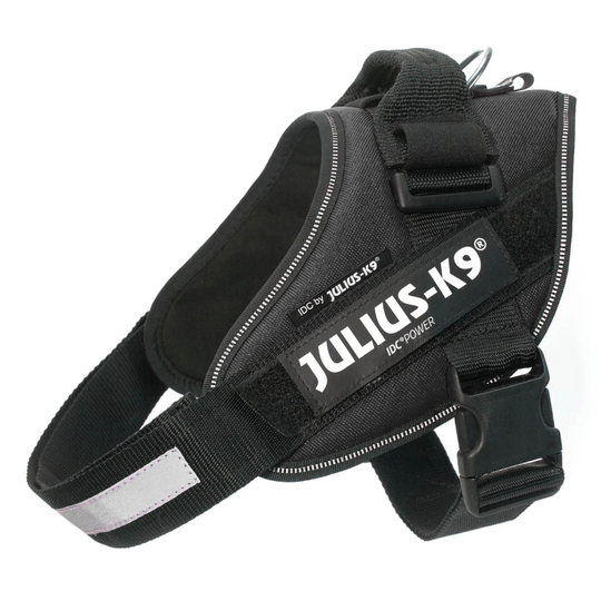 JULIUS-K9 IDC® Power -koiranvaljaat, musta - rinnanympärys 58 - 76 cm (0-koko)