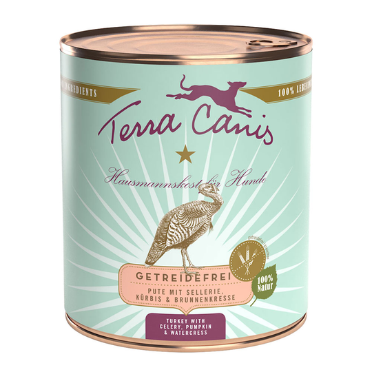 Terra Canis, viljaton 6 x 800 g - kalkkuna, kurpitsa, selleri & vesikrassi