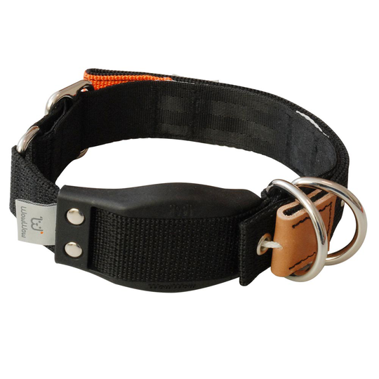WowWow Professional -kaulapanta, musta - L-koko: kaulanympärys 46 - 66 cm, L 35 mm