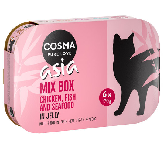 Cosma Asia hyytelössä 24 x 170 g erikoishintaan! - lajitelma 1 (4 makua)