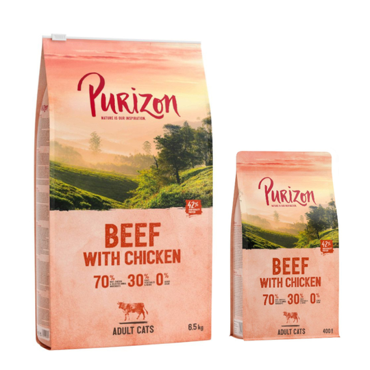 Purizon-kuivaruoka 6,5 kg + 800 g kaupan päälle! - Adult Beef & Chicken