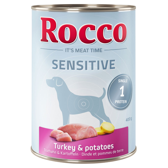 Rocco Sensitive -säästöpakkaus 12 x 400 g - kalkkuna & peruna