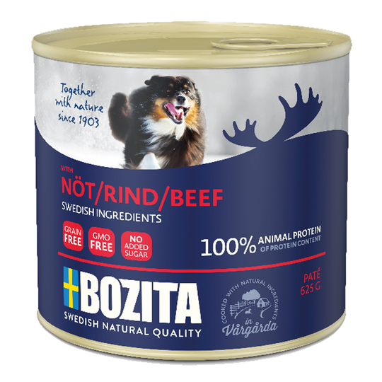 Bozita Paté -purkkiruoka 6 x 625 g - nauta