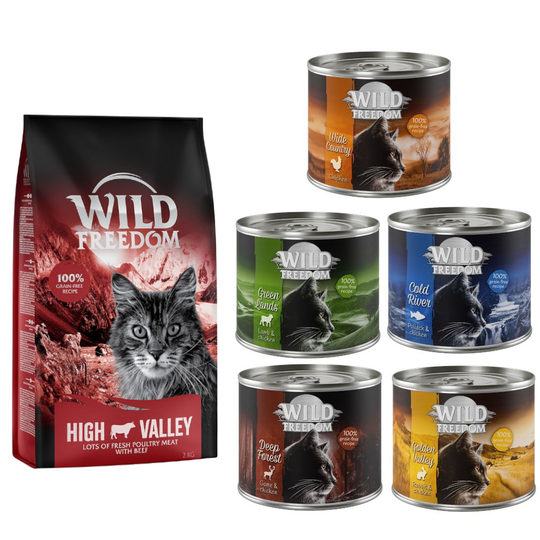 6 kg Wild Freedom -kuivaruokaa + 6 x 200 g märkäruokaa kaupan päälle! - Adult Farmlands - Beef