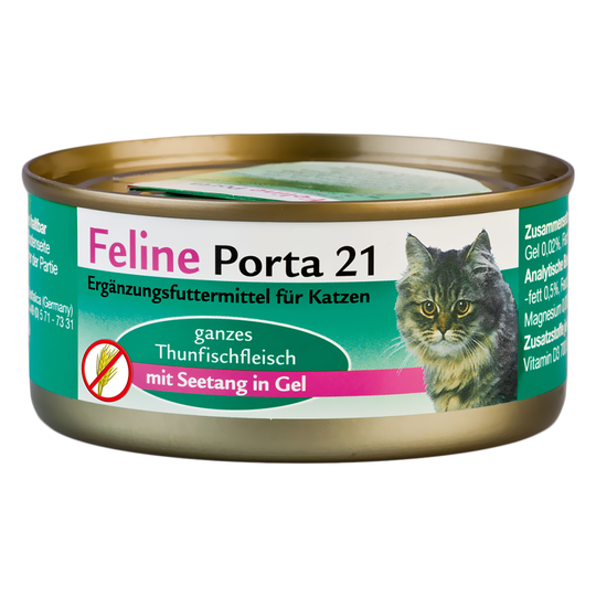 2x zooPisteitä: Feline Porta 21 kissanruoka 24 x 156 g - tonnikala & merilevä (viljaton)