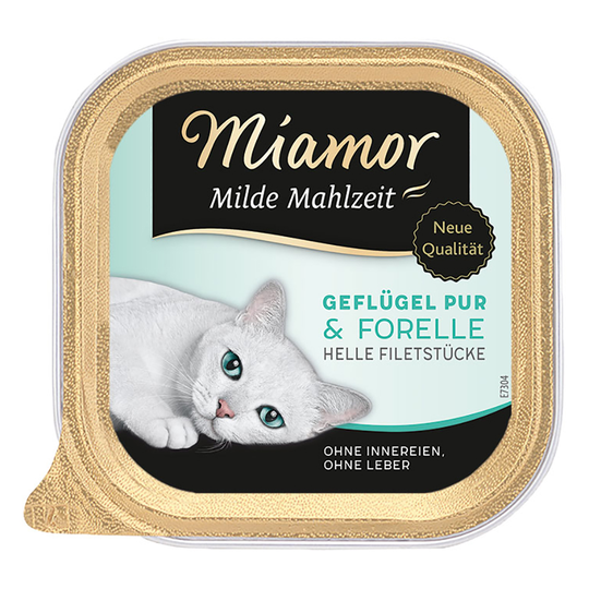 Miamor Mild Meal -säästöpakkaus 48 x 100 g - siipikarja & taimen