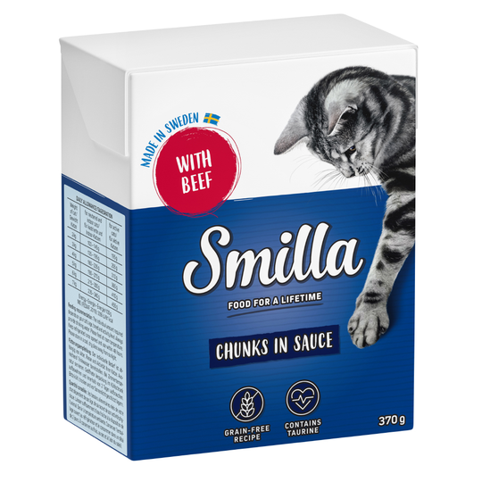 Smilla Chunks in Sauce säästöpakkaus 24 x 370 g - nauta