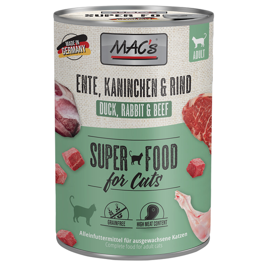 MAC´s Cat -kissanruoka 6 x 400 g - ankka, kani, nauta
