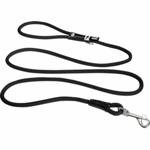 CURLI stretch comfort Talutushihna - Musta (180 cm x 10mm)