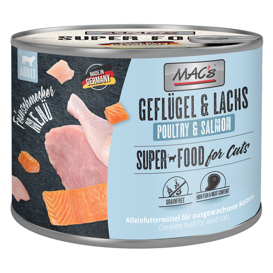 MAC´s Cat Gourmet 6 x 200 g - siipikarja & lohi
