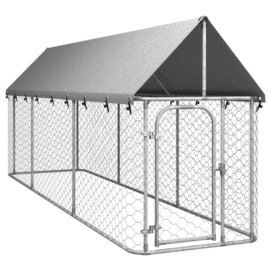 vidaXL Koiran ulkohäkki katoksella 400x100x150 cm