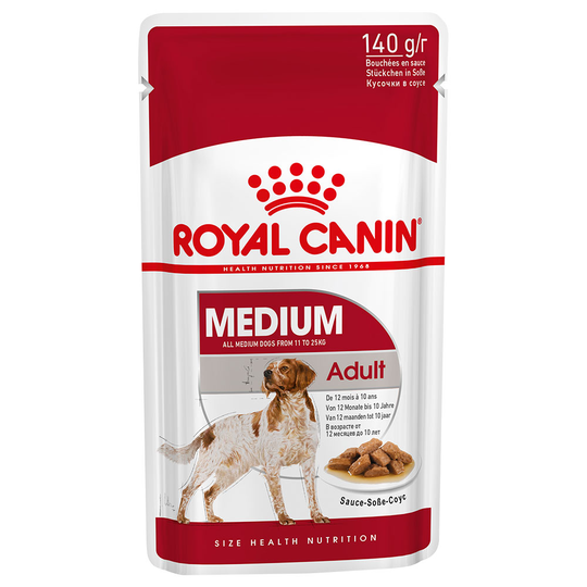10 x 140 g / 12 x 85 g Royal Canin Size in Gravy erikoishintaan! - Medium Adult (10 x 140 g)