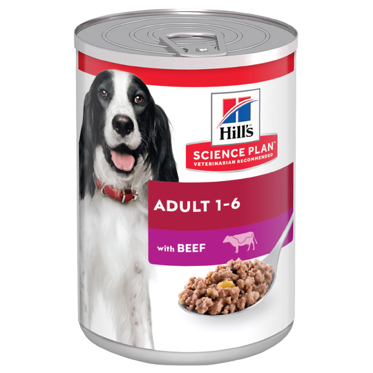 12 x 370 g Hill's Science Plan -märkäruoka: 9 + 3 kaupan päälle! - Adult Beef