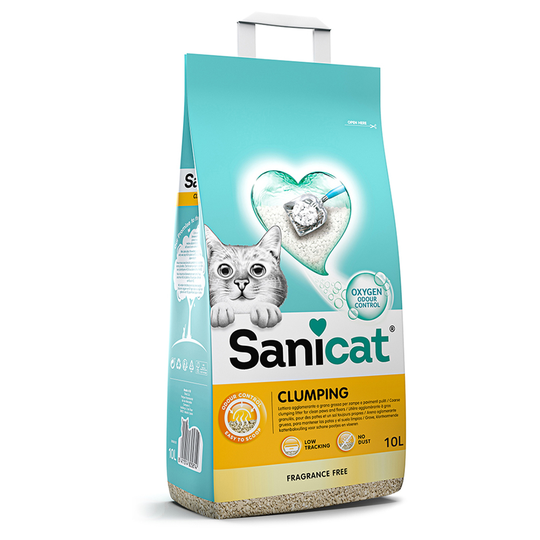 Sanicat paakkuutuva kissanhiekka, hajustamaton - 2 x 10 l