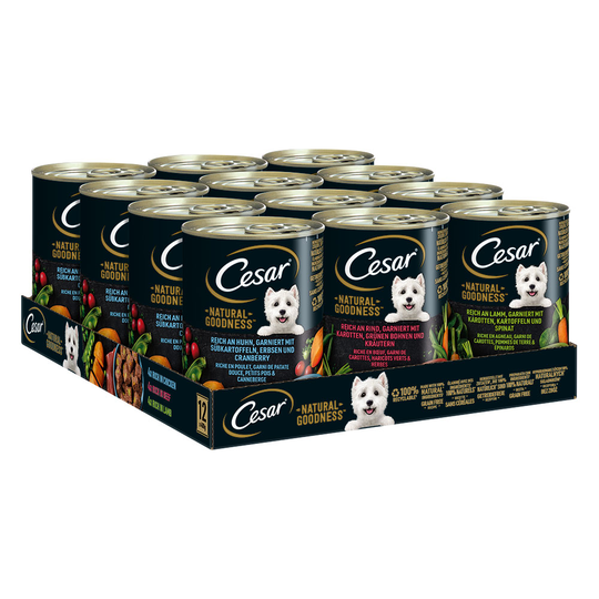 20 + 4 kaupan päälle! 24 x 400 g Cesar Natural Goodness -säästöpakkaus - Lajitelma I: 3 makua