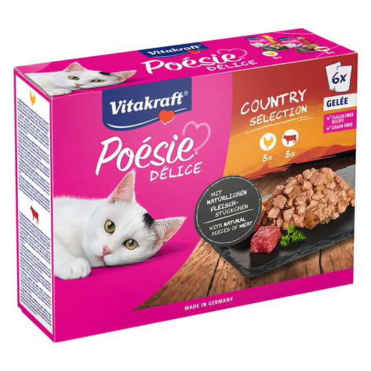 Vitakraft Poésie DéliSauce -sekoituspakkaus 6 x 85 g - Country Selection