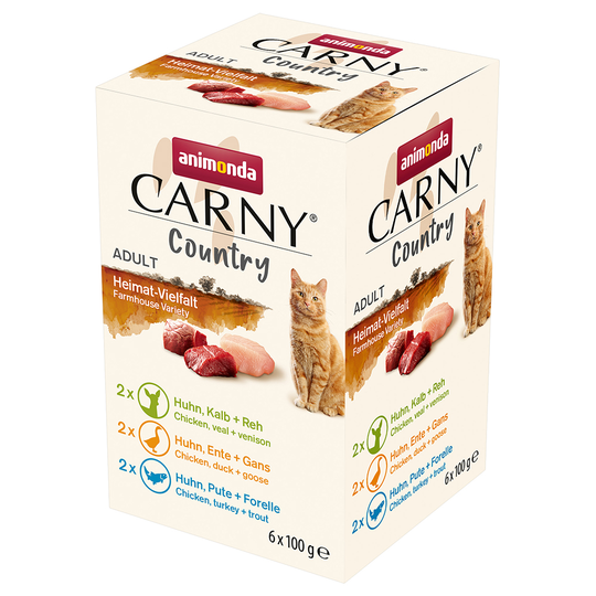 Animonda Carny Country Adult -lajitelma 6 x 100 g - kotiseutulajitelma (3 makua)