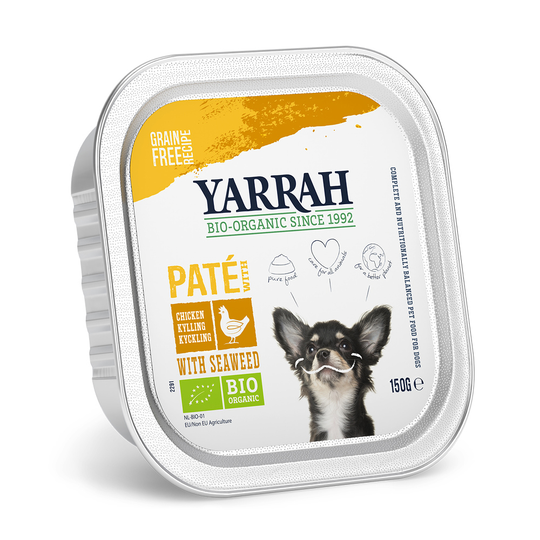 Yarrah-säästöpakkaus 36 x 150 g - Pate, luomukana & luomumerilevä