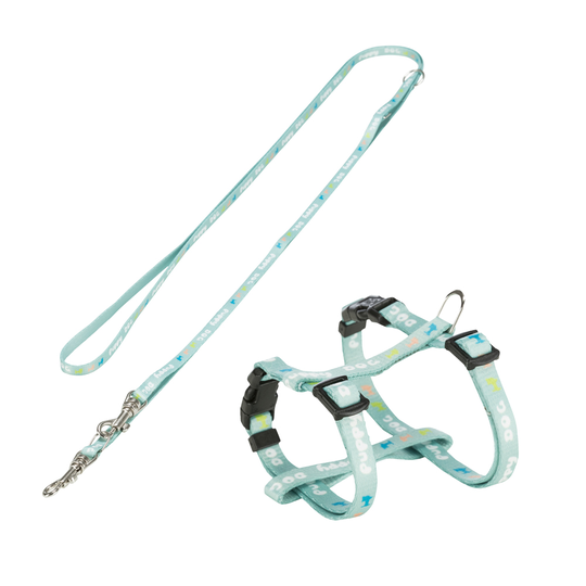 Trixie Junior -pentuvaljaat talutushihnalla - 23-34 cm/8 mm, 200 cm, minttu