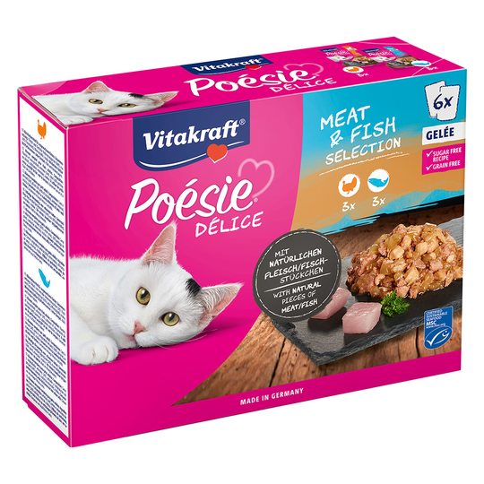 Vitakraft Poésie DéliSauce -sekoituspakkaus 6 x 85 g - Meat & Fish Selection