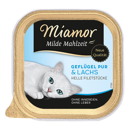Miamor Mild Meal -säästöpakkaus 48 x 100 g - siipikarja & lohi