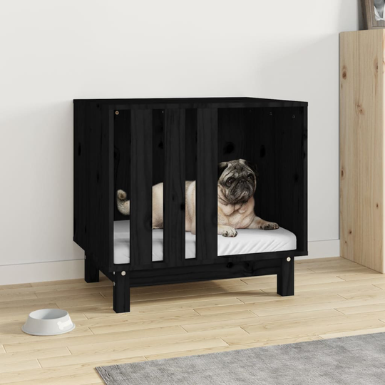 vidaXL Koirankoppi musta 60x45x57 cm täysi mänty