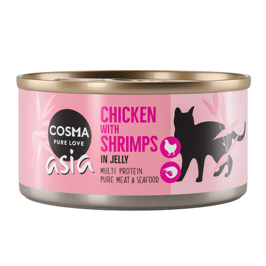 Cosma Asia hyytelössä 24 x 170 g erikoishintaan! - kana & katkarapu