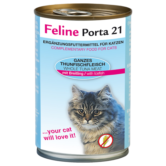 Feline Porta 21 -kissanruoka 6 x 400 g - tonnikala & kilohaili (viljaton)