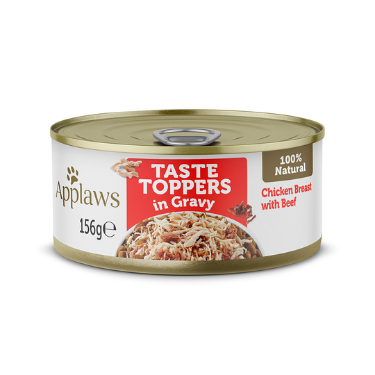 Applaws Taste Toppers kastikkeessa 6 x 156 g - kana ja nauta
