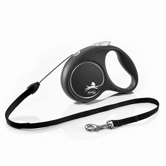 flexi Black Design -nyöritalutin musta, 5 m - S: max 12 kg