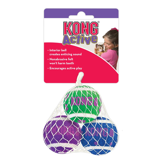 KONG Active -tennispallot kissalle kulkusella - 3 kpl